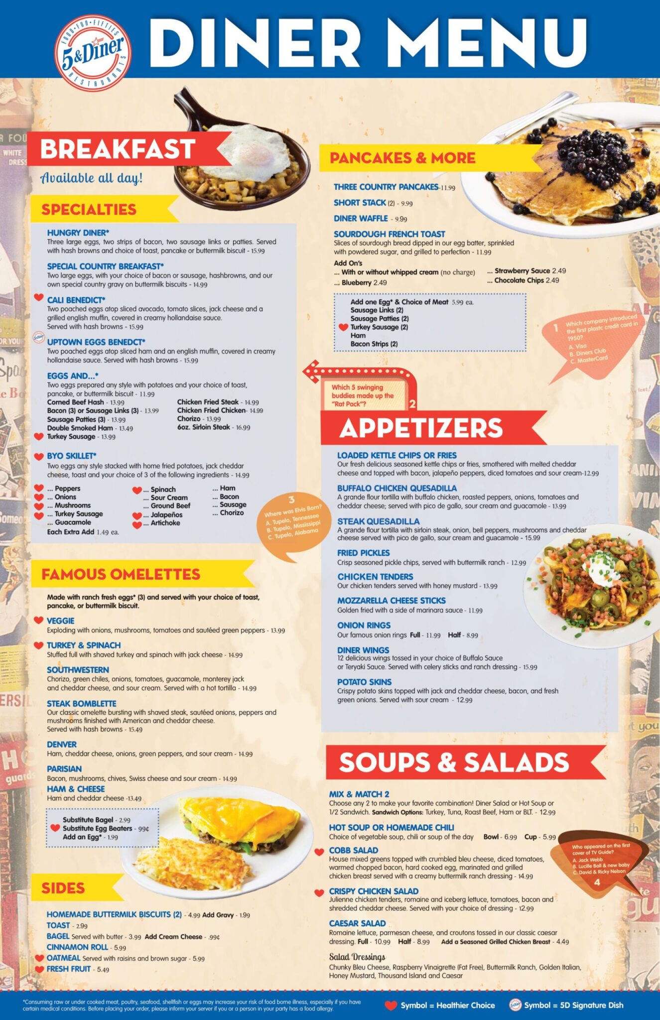 Menu – 5 & Diner