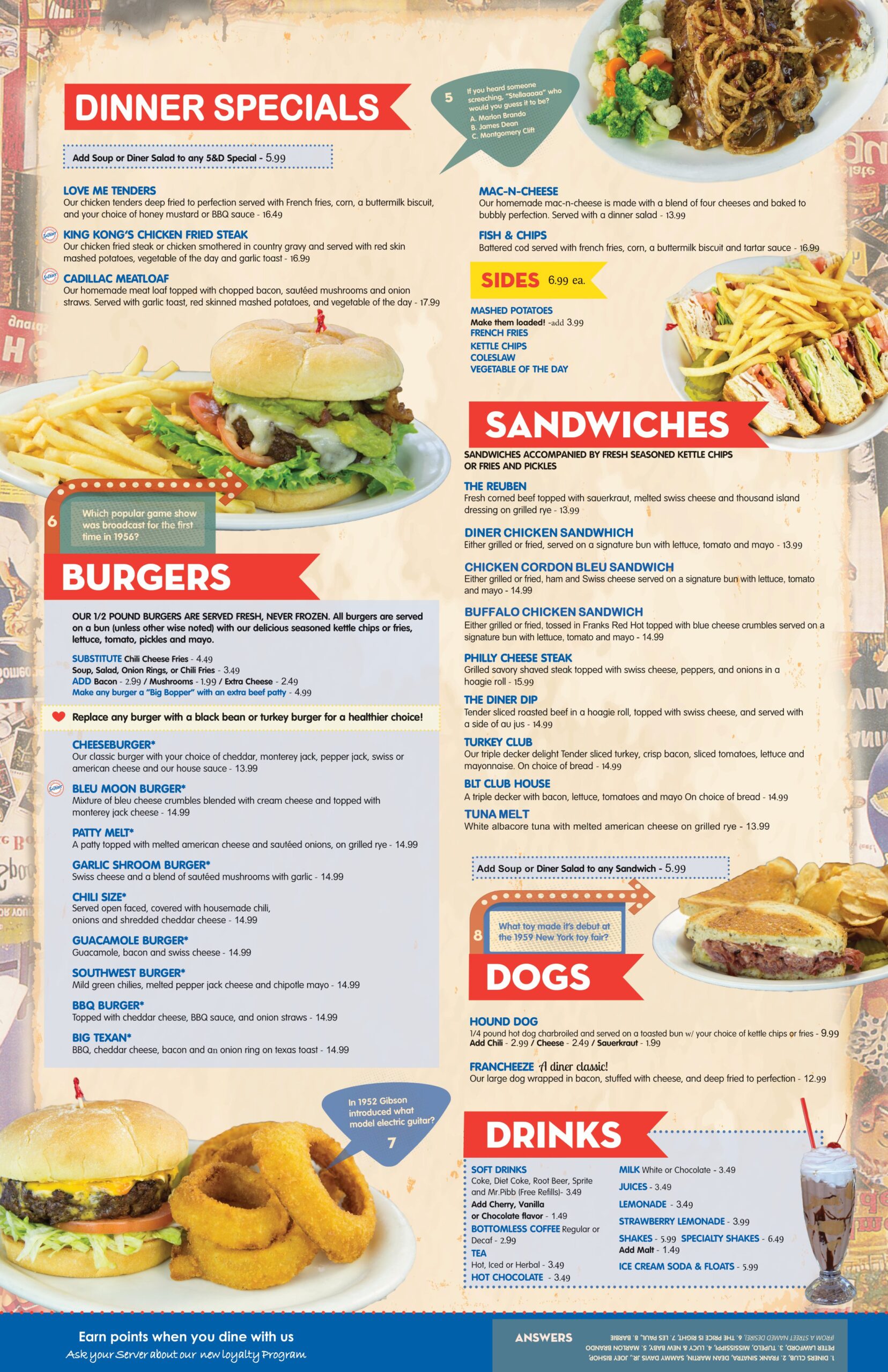 Menu – 5 & Diner